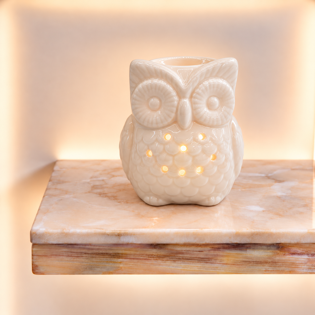 Classic White Oil Burner - Tall Owl