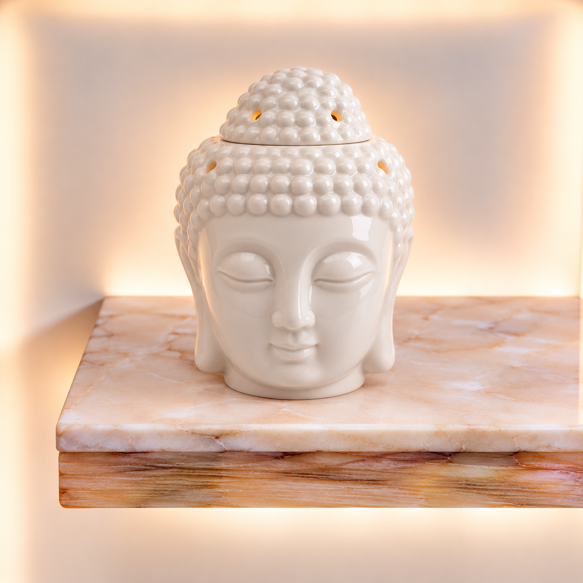 Buddah Head Oil Burner - White