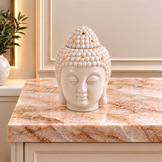 Buddah Head Oil Burner - White