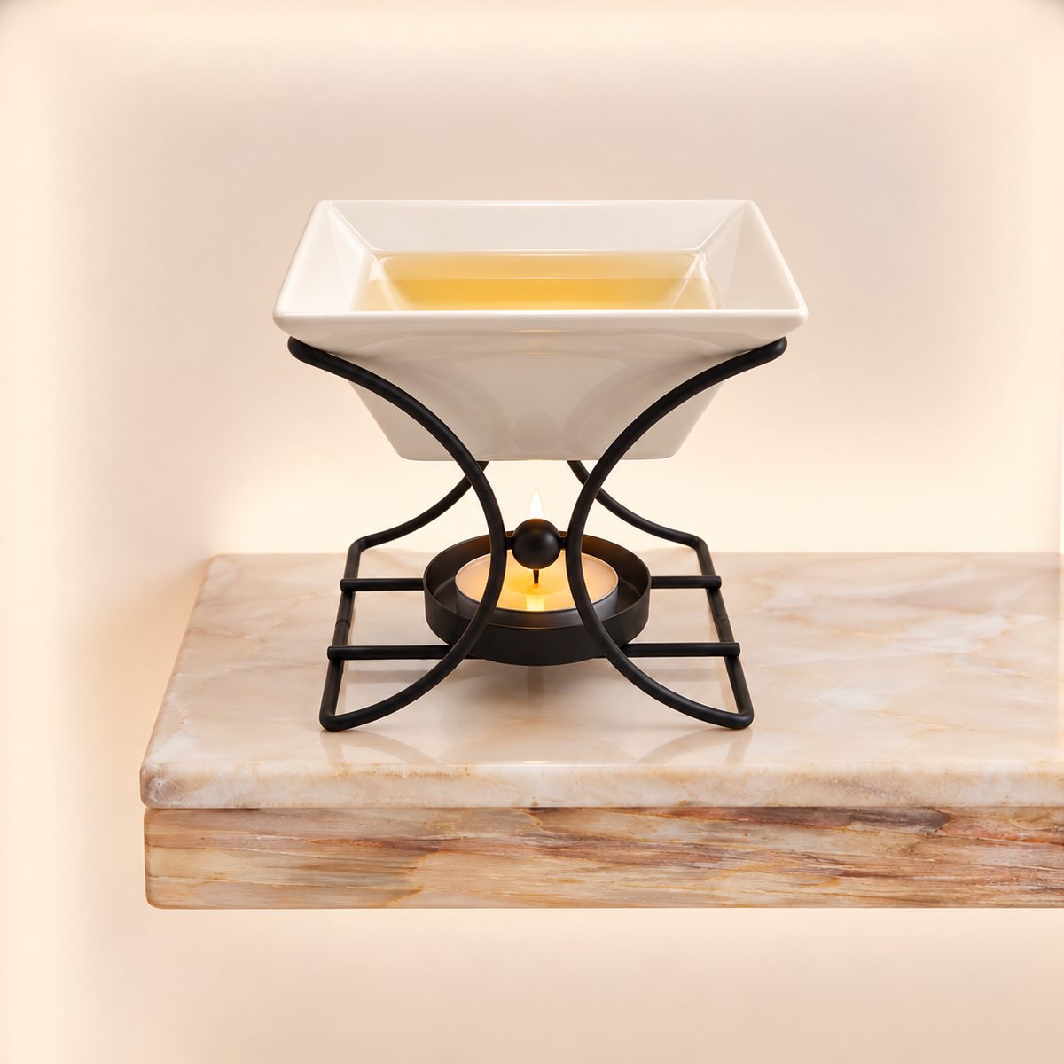 Ceramic & Metal Square Stand