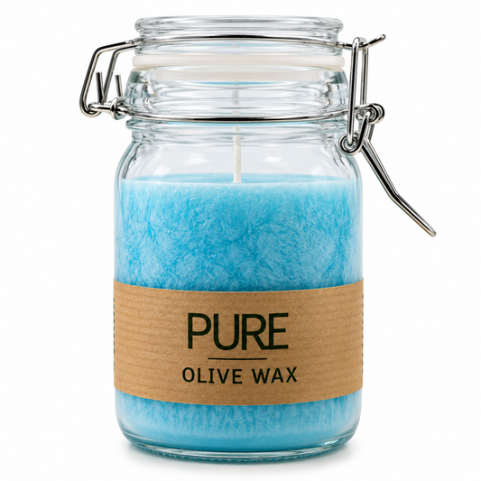 Italian Pure Olive Wax Candle | Turquoise