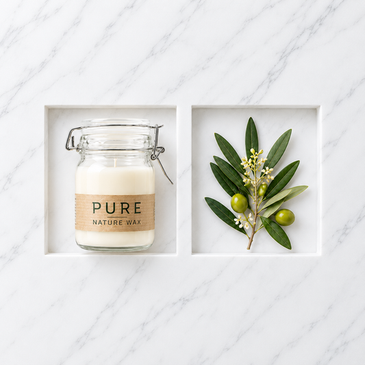 Italian Pure Olive Wax Candle | White