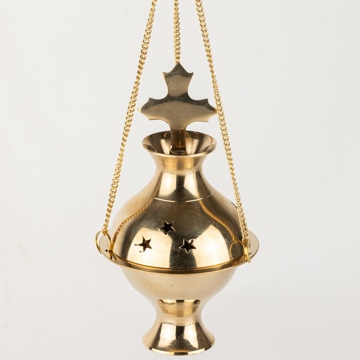 Hanging Brass Incense Burner - Cross