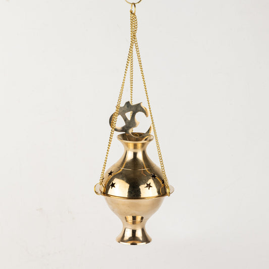 Hanging Brass Incense Burner - Om