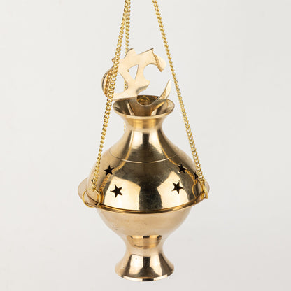Hanging Brass Incense Burner - Om