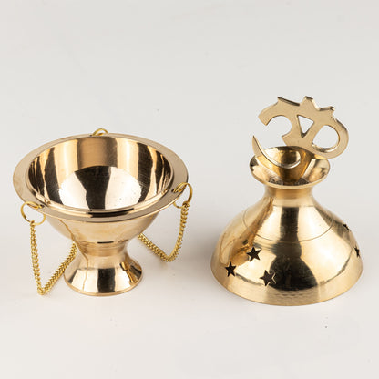 Hanging Brass Incense Burner - Om