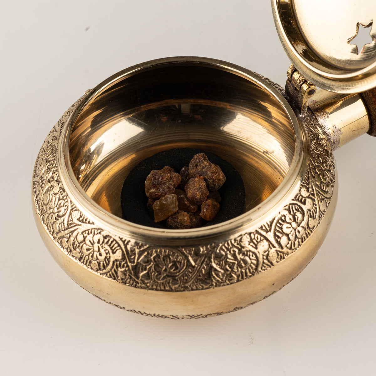 Censer Incense Burner with Wooden Handle - Pentagram