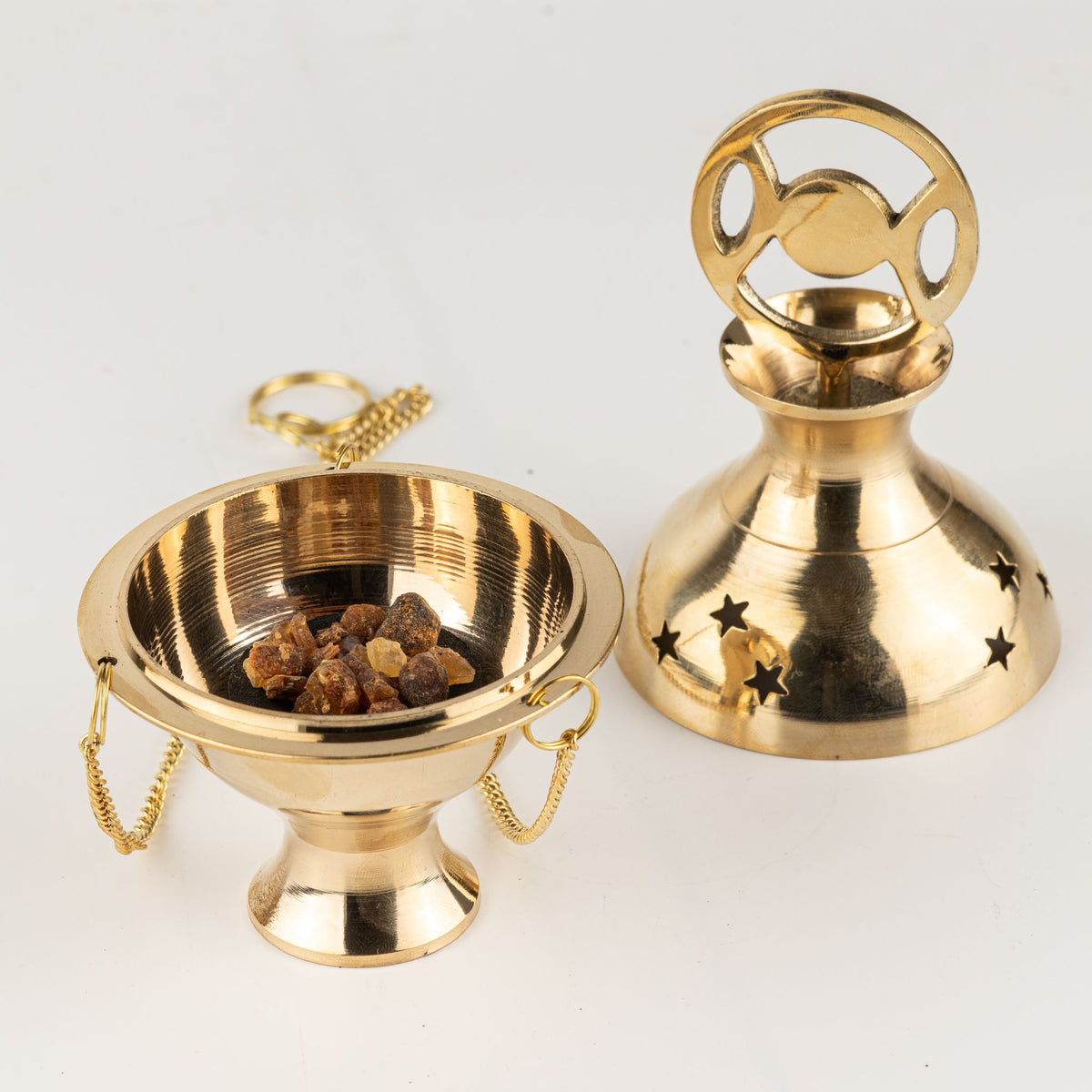 Hanging Brass Incense Burner - Three Phase Moon