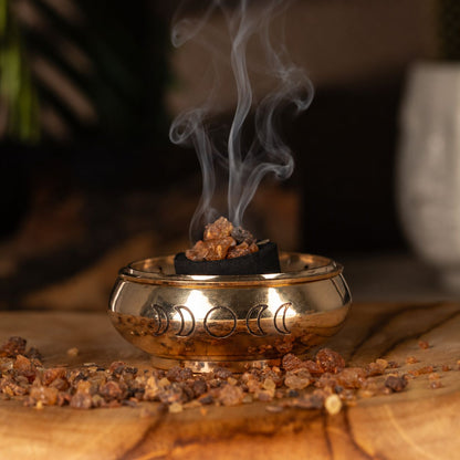 Large Charcoal Incense Jar - Moon Phases