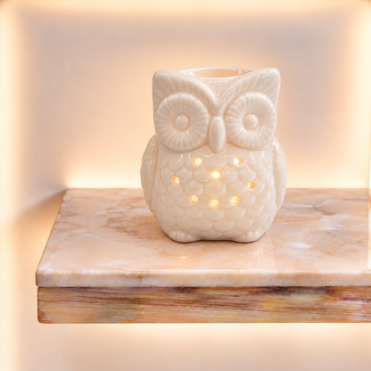 Classic White Oil Burner - Tall Owl