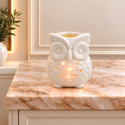 Classic White Oil Burner - Tall Owl